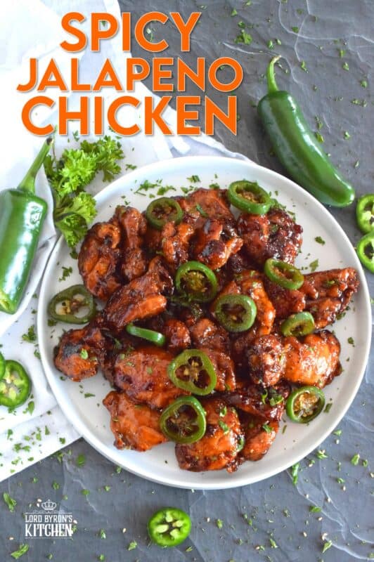 Spicy Jalapeno Chicken is a crispy fried chicken in a thick, sweet, savoury, and spicy sauce; this recipe is most certainly for the spicy food lover. Prepared with a light and crispy coating, this chicken can be as spicy or as mild as you like - it's really up to your personal preference! #friedchicken #jalapeno #jalapenochicken #spicychicken #chicken